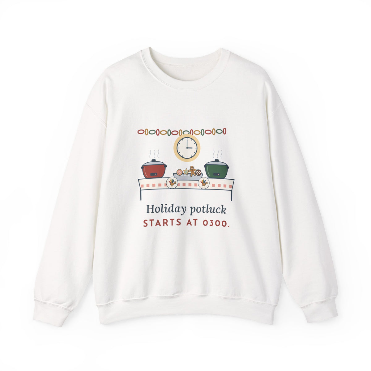 Night Shift Nurse Crewneck Sweatshirt - Holiday Potluck Starts at 0300, Gift for Nurses Working the Holiday Shift