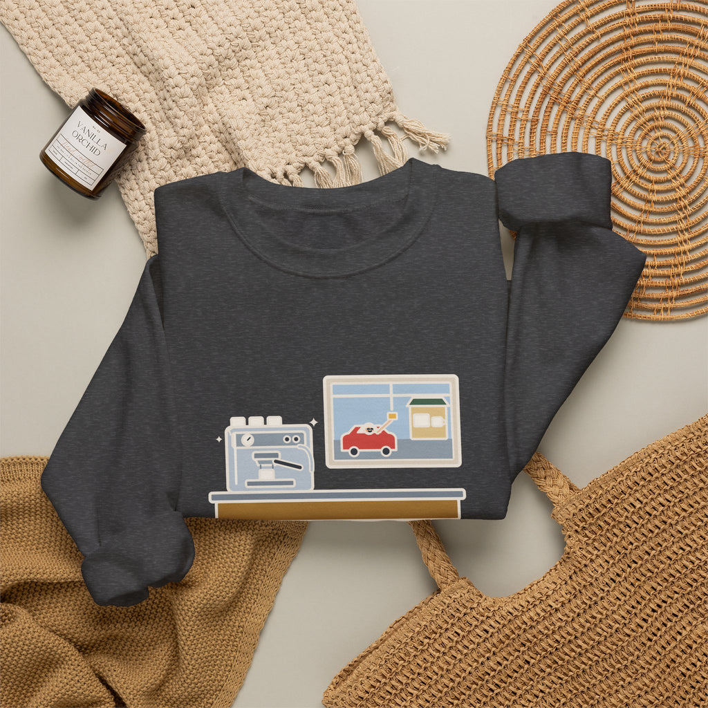 Coffee Sweatshirt, Bought an Espresso Machine, Still Stop for Coffee on the Way to Work, Funny Drive-Through Crewneck