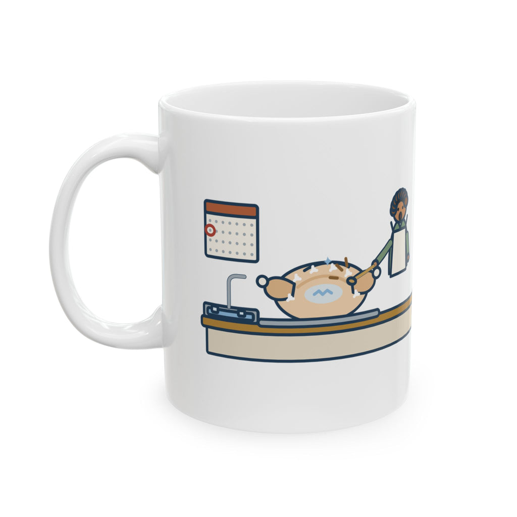 Thanksgiving Mug, Thawing Since Sunday, Still Frozen in the Middle Thursday Morning, Funny Coffee Mug 11oz