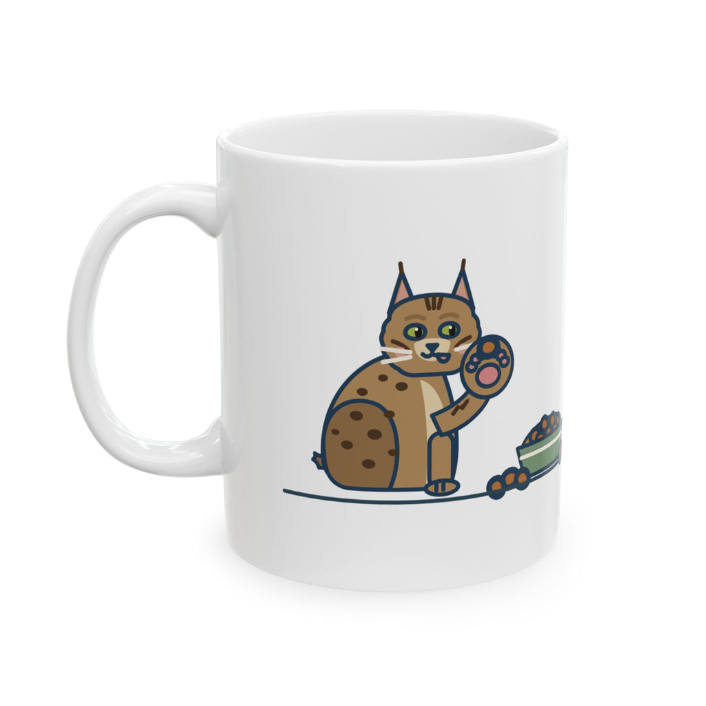 Pixiebob Cat Coffee Mug - Scoops Kibble With Her Mitten Paw