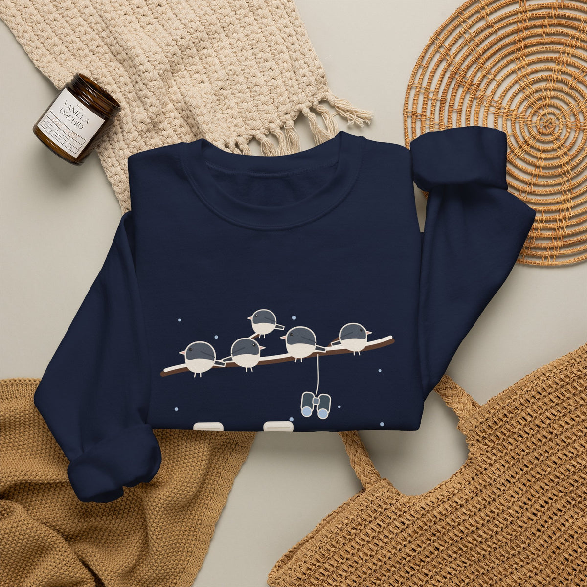 Winter Birders Crewneck Sweatshirt - Counting Juncos Until My Toes File a Complaint