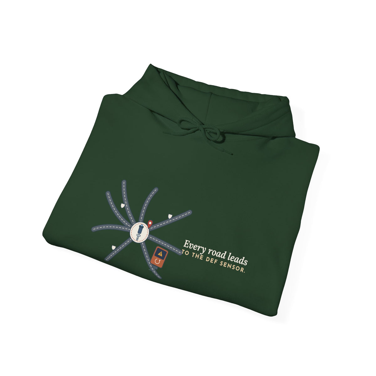 Diesel Mechanic Hoodie - Every Road Leads to the DEF Sensor Diesel Tech Sweatshirt