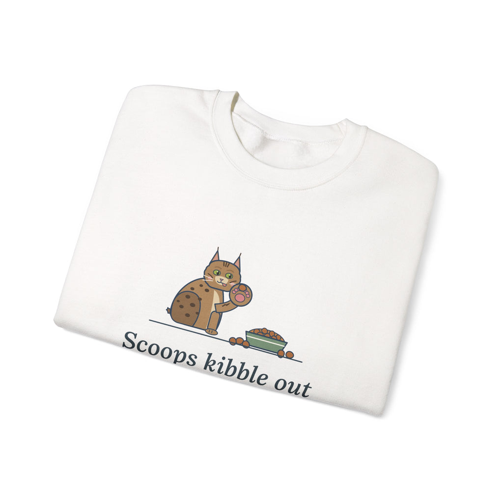 Pixiebob Cat Crewneck Sweatshirt - Kibble Scooped With Her Mitten Paw
