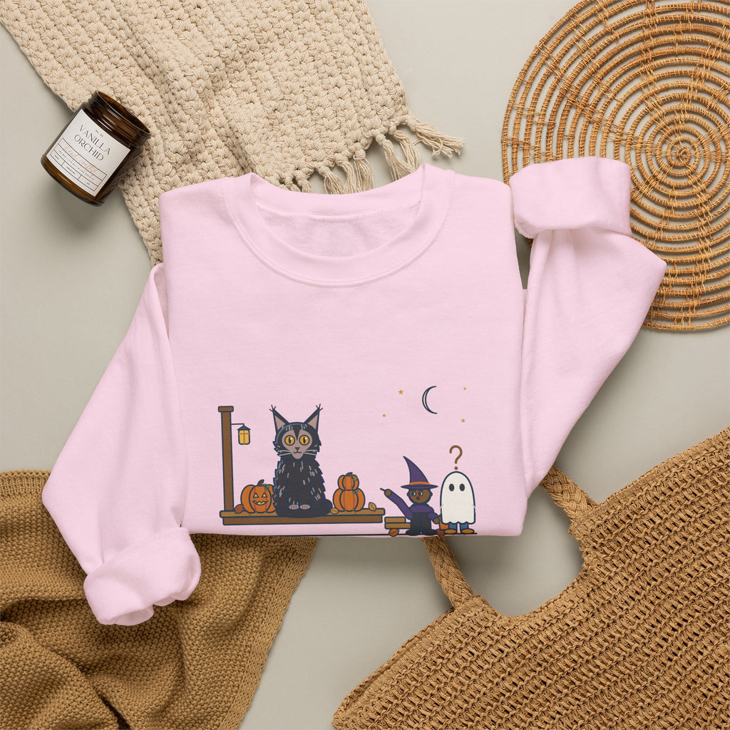 Lykoi Cat Crewneck Sweatshirt - Trick-or-Treaters Thought He Was a Decoration