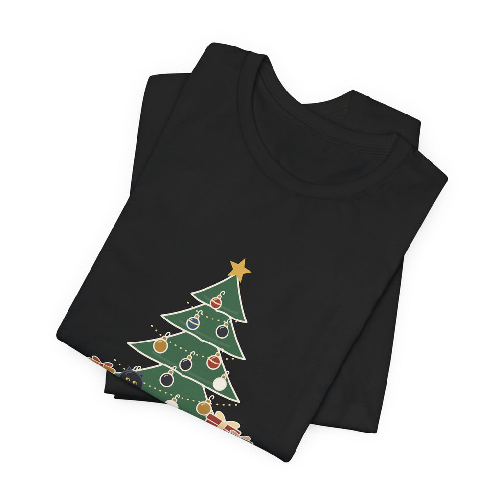 Black Cat Christmas T-Shirt - That Black Ornament on the Bottom Branch Is the Cat