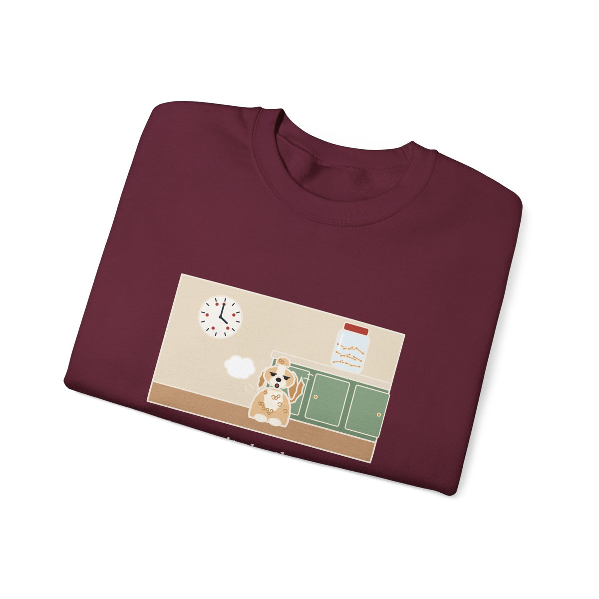 Shih-Poo Sweatshirt, Sits by the Treat Jar and Sighs Loudly Every Eleven Minutes, Funny Treat Jar Vigil Crewneck