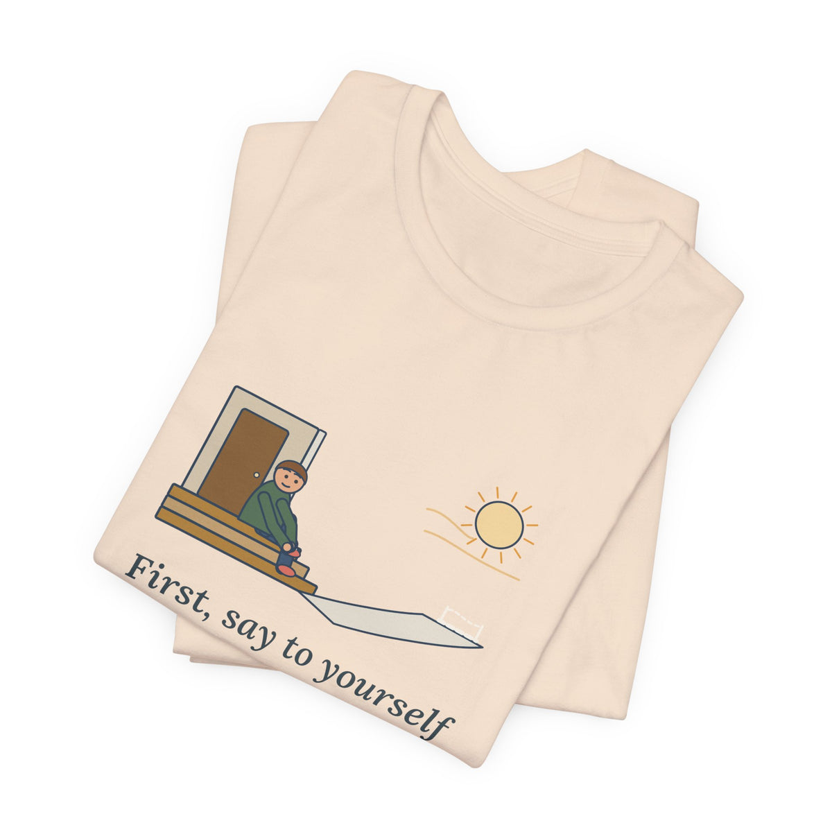 Epictetus Quote T-Shirt, First, Say to Yourself What You Would Be, Stoic Porch Runner Tee