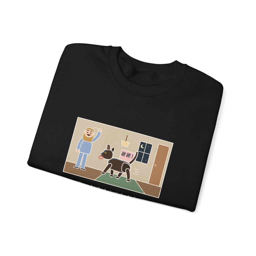 Burmese Cat Sweatshirt, Brought the Hair Tie Back Eleven Times, Funny Hallway Fetch Crewneck
