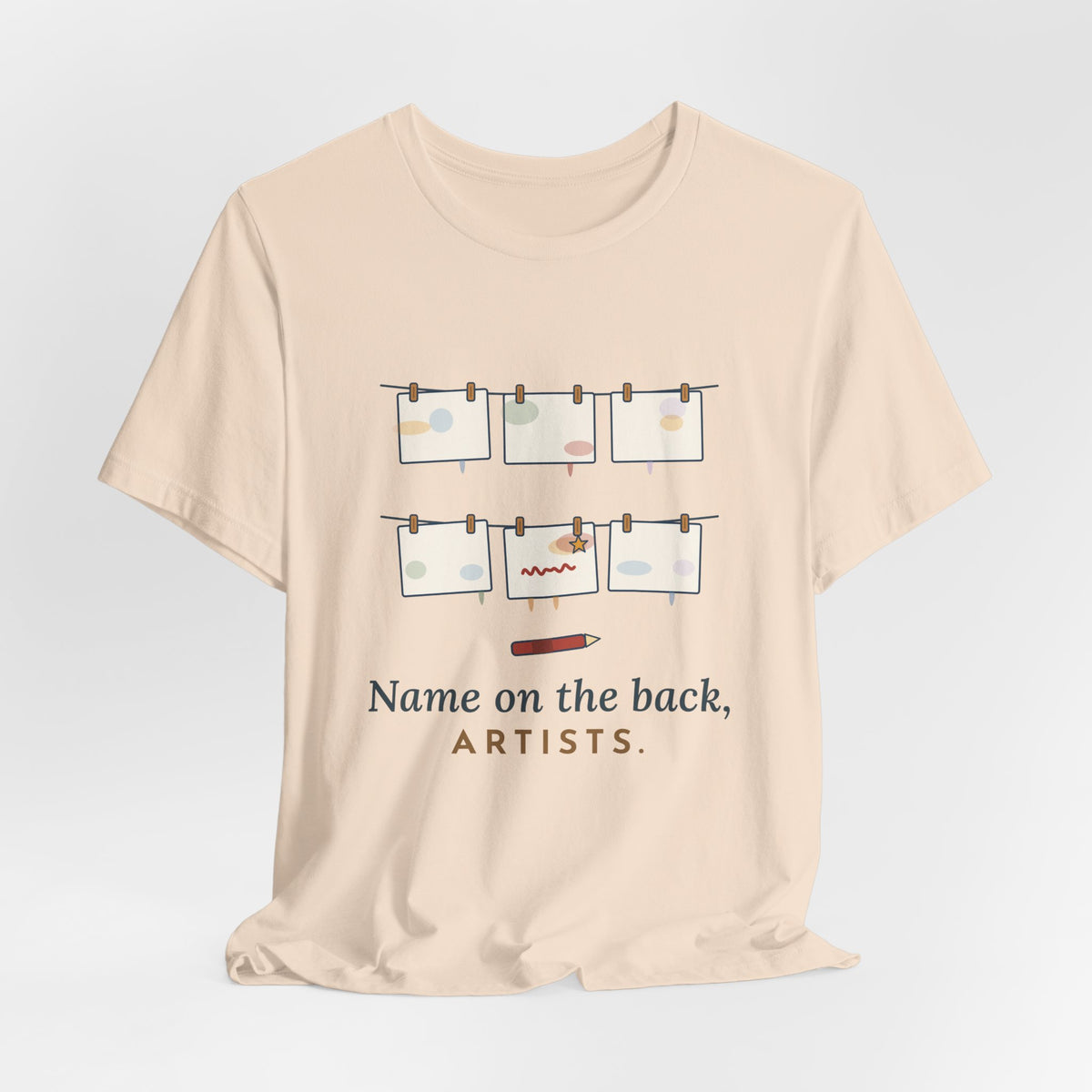 Art Teacher T-Shirt - Name on the Back, Artists. Funny Art Class Tee