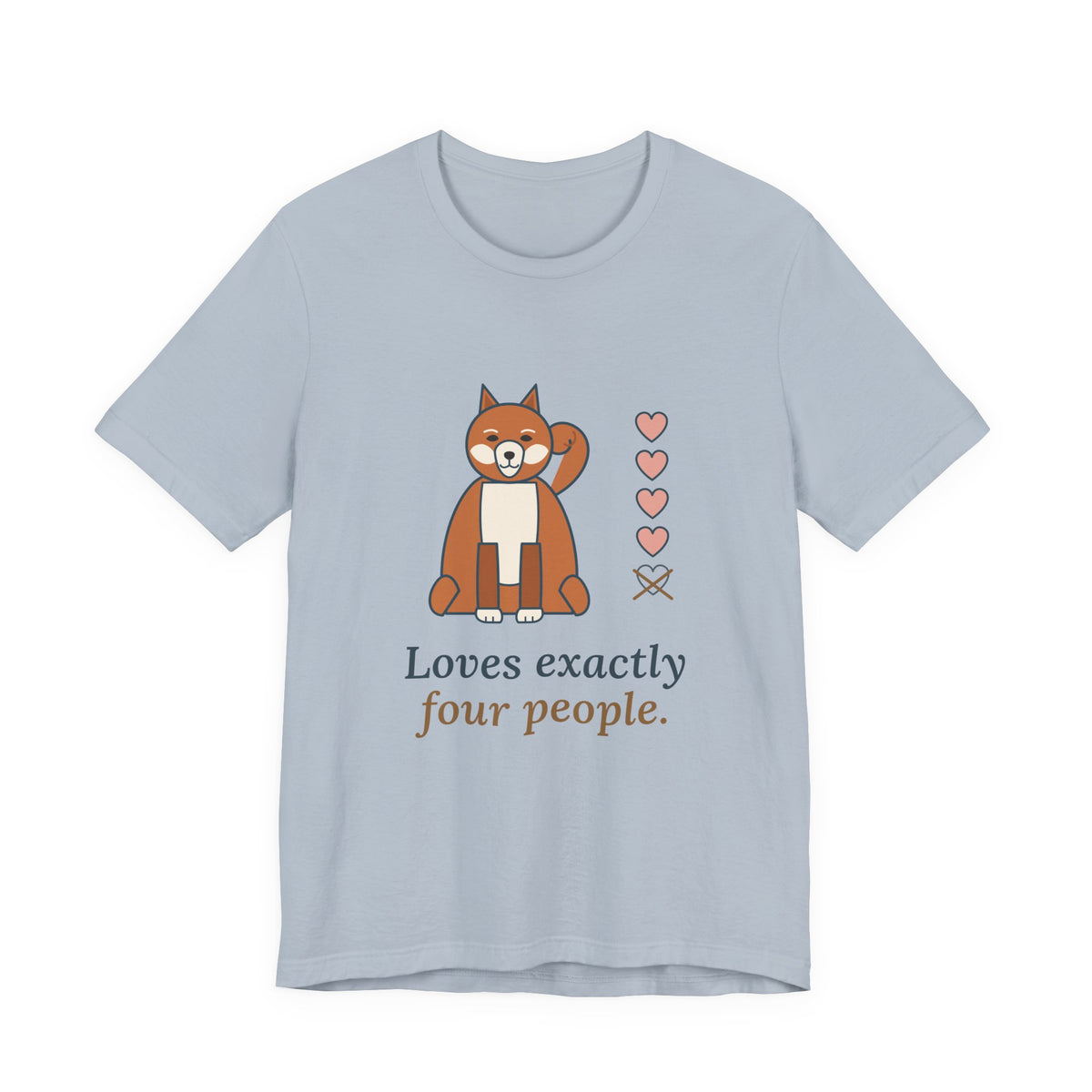 Akita T-Shirt - Loves Exactly Four People Funny Loyal Akita Owner Tee