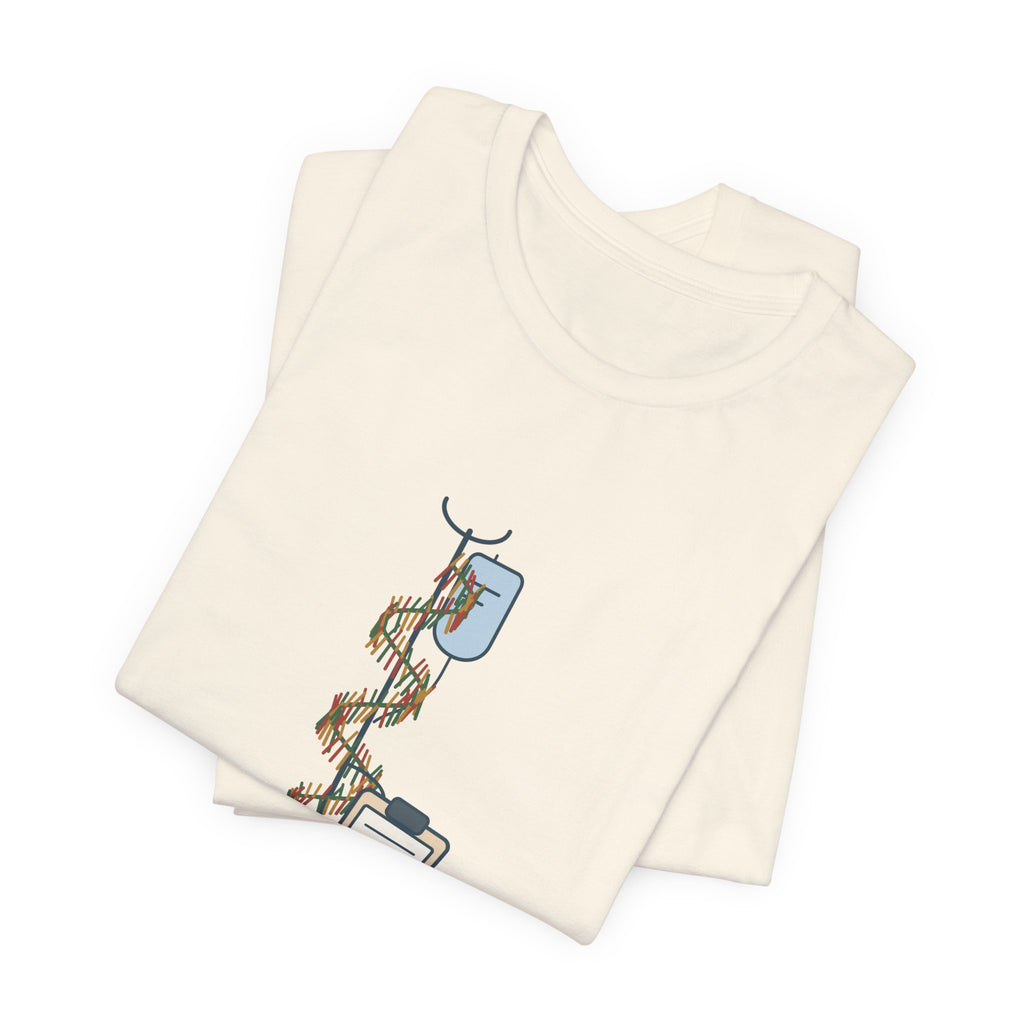 Funny Nurse Christmas T-Shirt - Tinsel on the IV Pole. Infection Control Has Notes. Nursing Tee