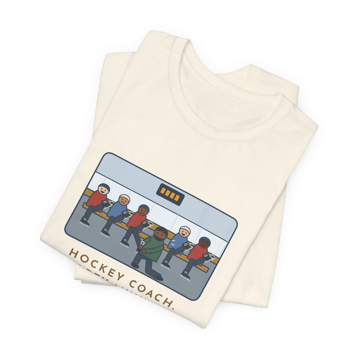 Funny Hockey Coach T-Shirt, Forty Minutes on the Rink, Thirty-Five of Them Tying Skates, Rink Bench Tee