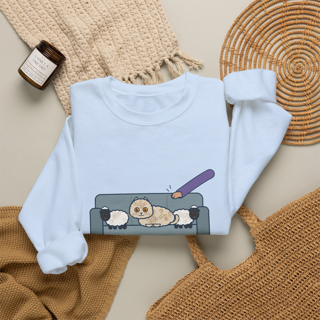 Selkirk Rex Crewneck Sweatshirt - Mistaken for a Stuffed Sheep
