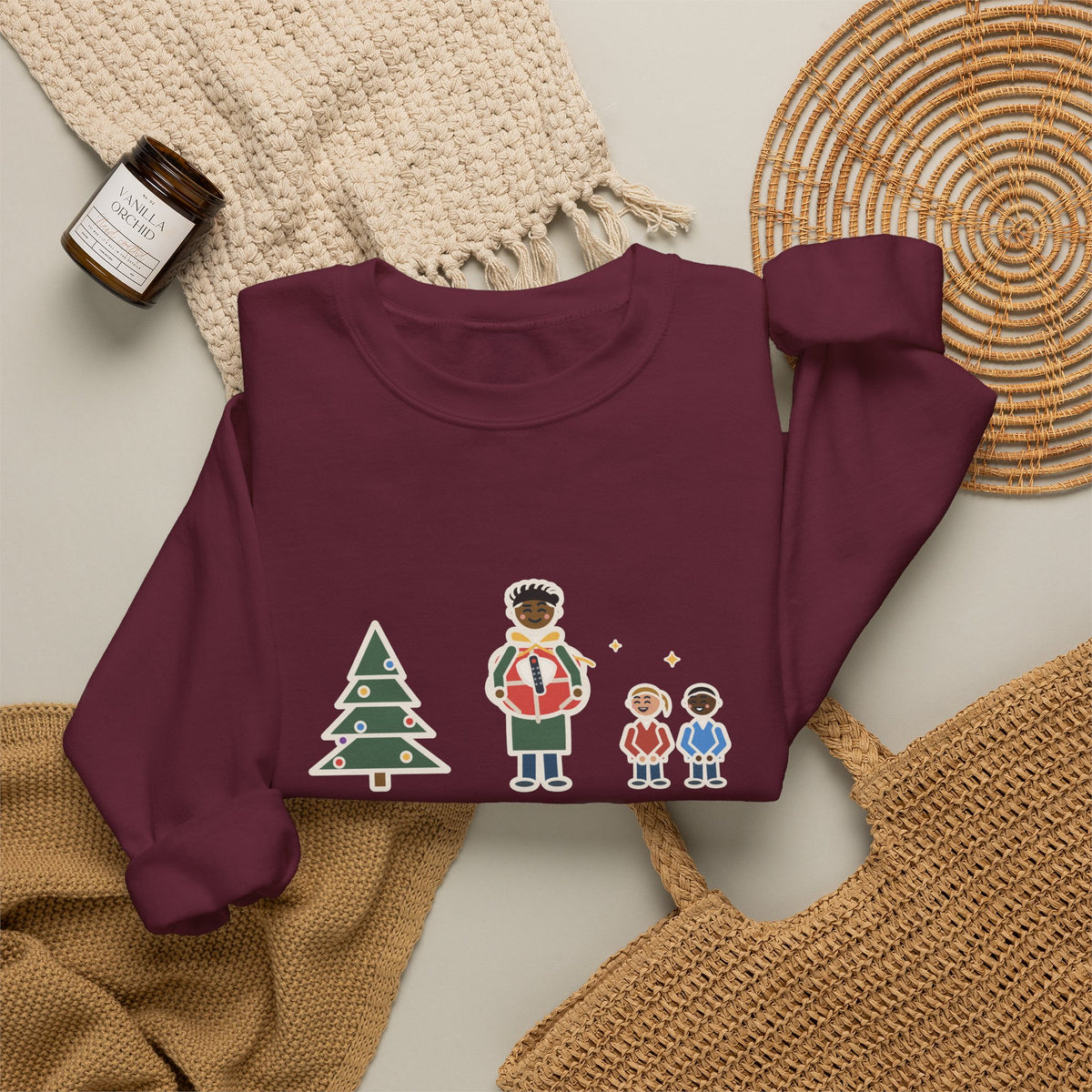 Christmas Present Sweatshirt, The Kids Wrapped It Themselves, It Was the TV Remote, Funny Proud Wrappers Crewneck