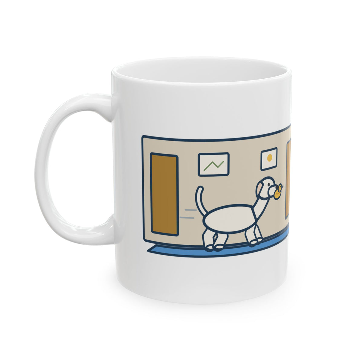 Dogo Argentino Mug, One Hundred Pounds, Carries His Stuffed Duck to Every Room, Funny Coffee Mug 11oz