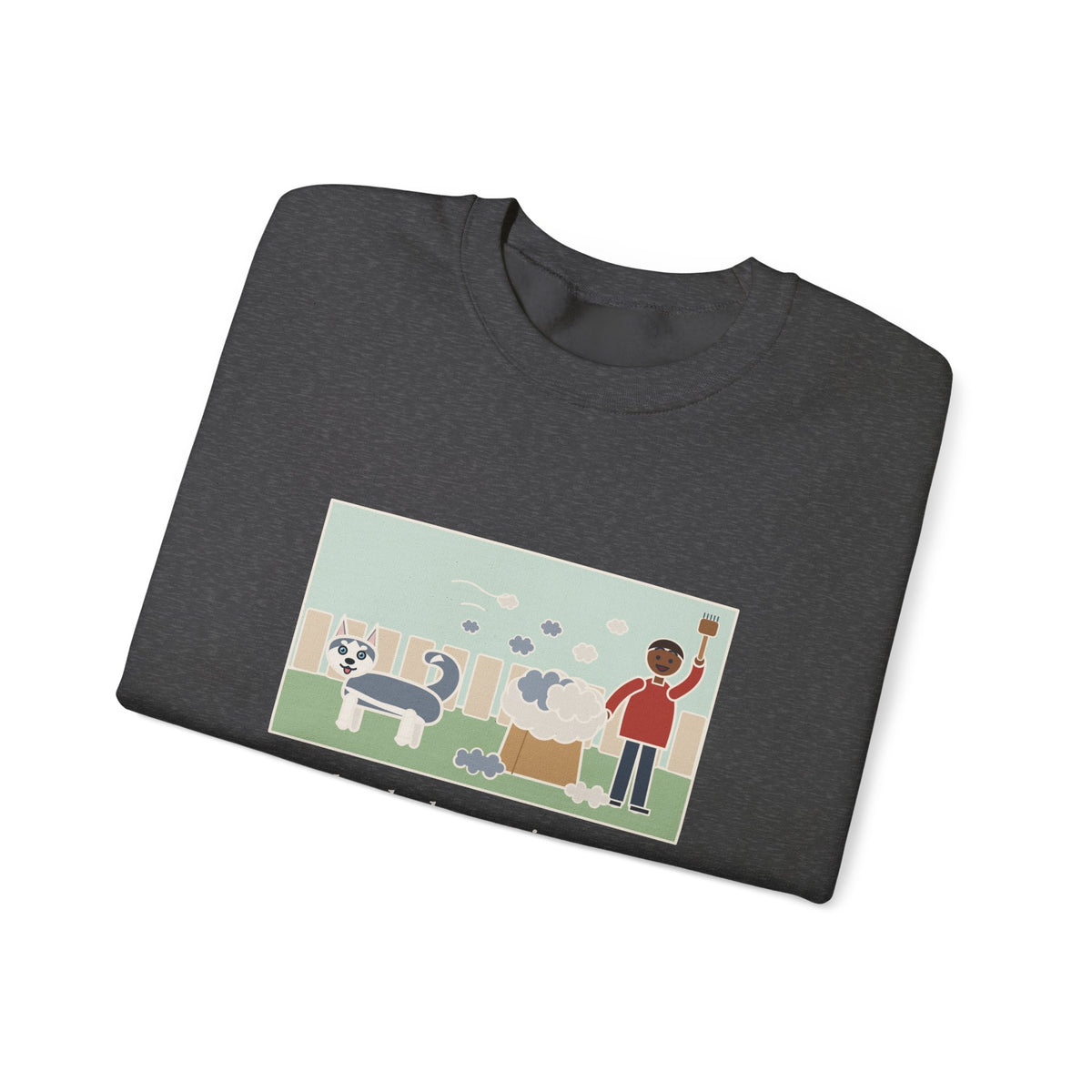 Pomsky Sweatshirt, Shed One Winter Coat, We Filled a Grocery Bag with It, Funny Shedding Season Crewneck