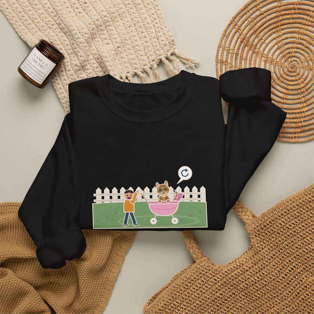 Australian Mist Cat Crewneck Sweatshirt - Rode Around the Yard in the Doll Stroller