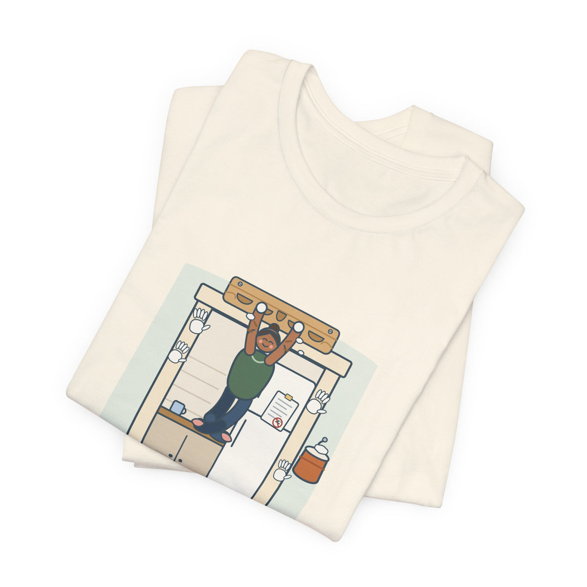 Rock Climbing T-Shirt - Hangboard in the Kitchen Doorway. Landlord Unaware.