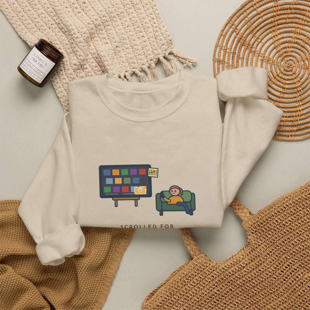 TV Night Sweatshirt, Scrolled Forty Minutes to Pick a Show, Rewatched the Same Old Comedy, Funny Couch Night Crewneck