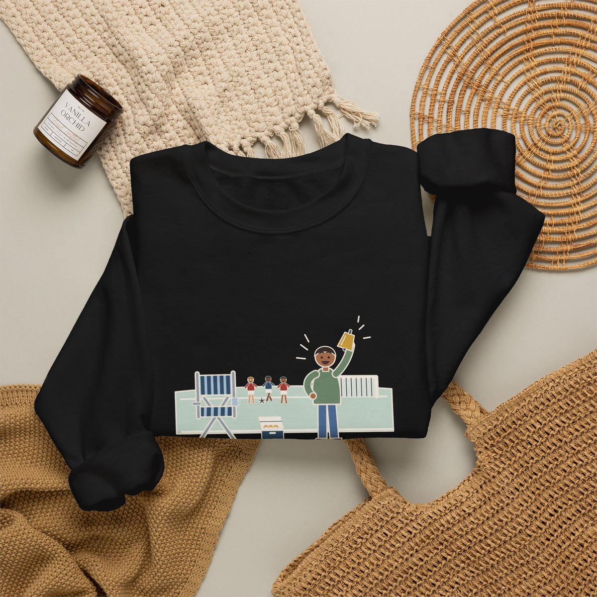 Folding Chair. Orange Slices. Loudest Voice on the Sideline. Sweatshirt, Soccer Quote Crewneck, Sideline Parent