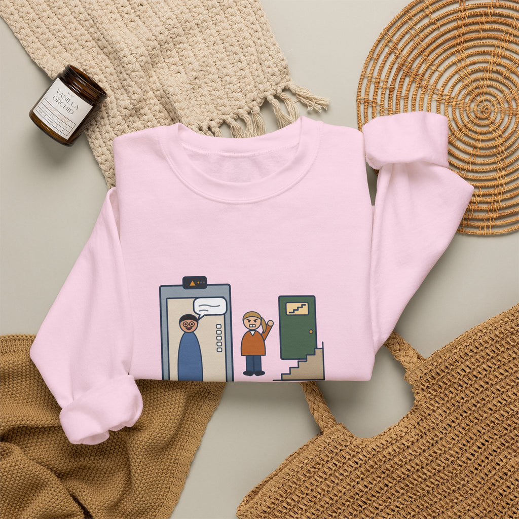 Funny Introvert Crewneck Sweatshirt - Escaped Elevator Small Talk Two Floors Early