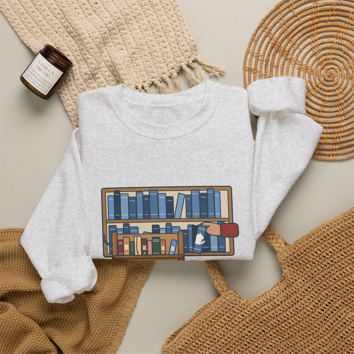 School Librarian Crewneck Sweatshirt - A Blue Book About a Dog. I'm On It.