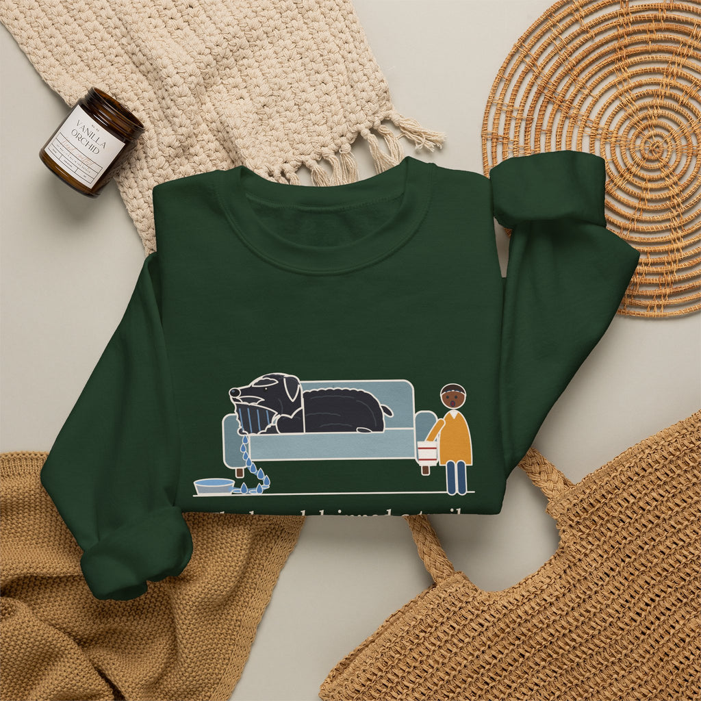 Bouvier des Flandres Crewneck Sweatshirt - Beard Dripped a Trail From the Water Bowl to the Couch
