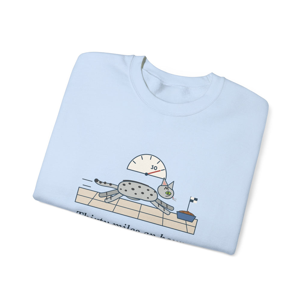 Egyptian Mau Crewneck Sweatshirt - Thirty Miles an Hour to the Food Bowl