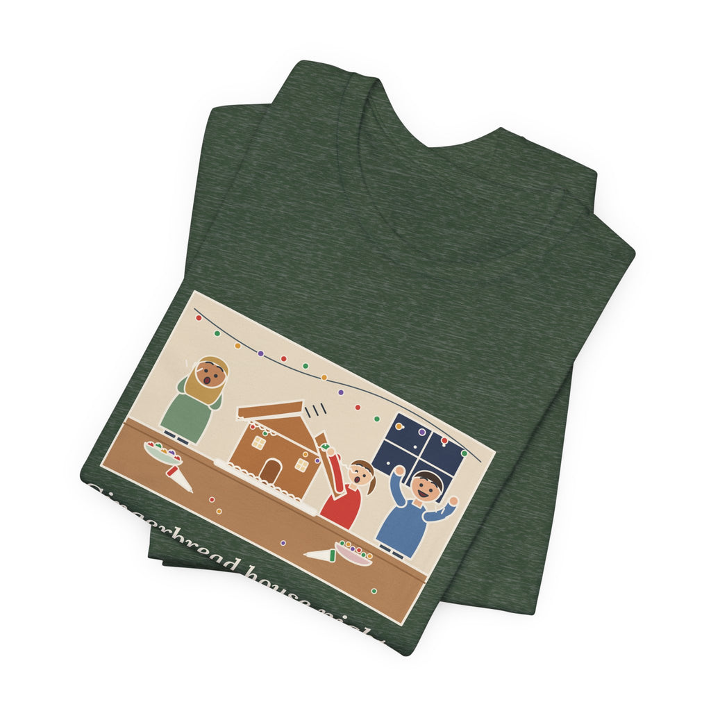 Funny Gingerbread House T-Shirt, The Roof Slid Off at the Second Gumdrop, Holiday Baking Night Tee