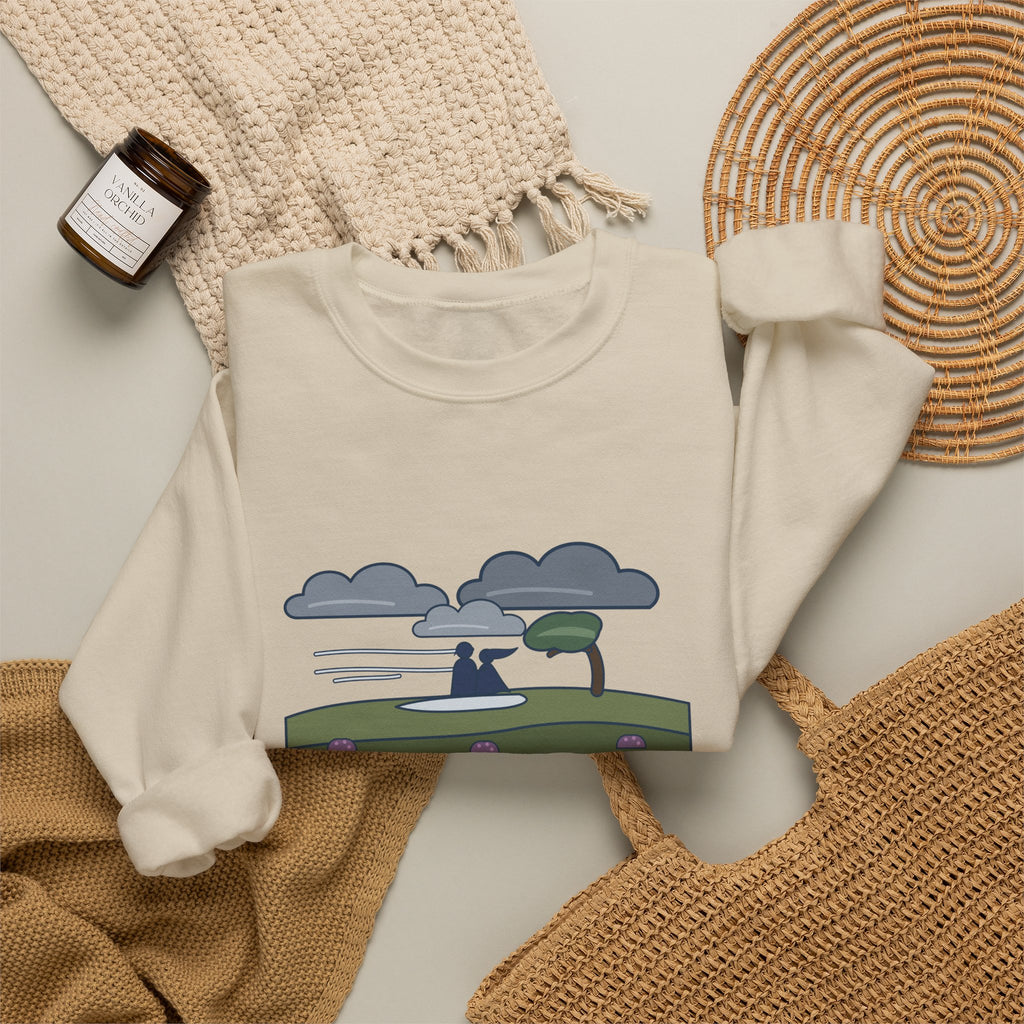 He's More Myself Than I Am Sweatshirt, Love Emily Brontë Quote Crewneck with Stormy Moor
