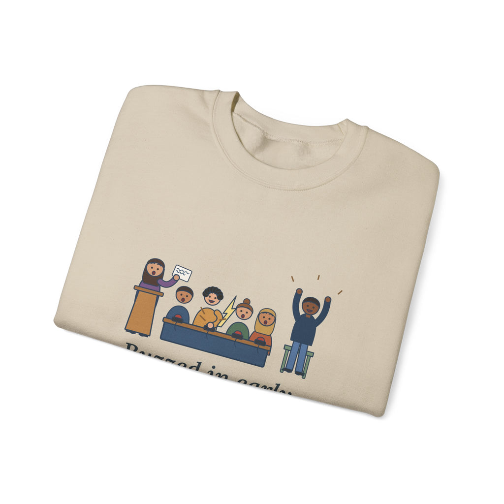 Quiz Bowl Coach Crewneck Sweatshirt - Buzzed In Early, Got It Anyway Academic Team Gift