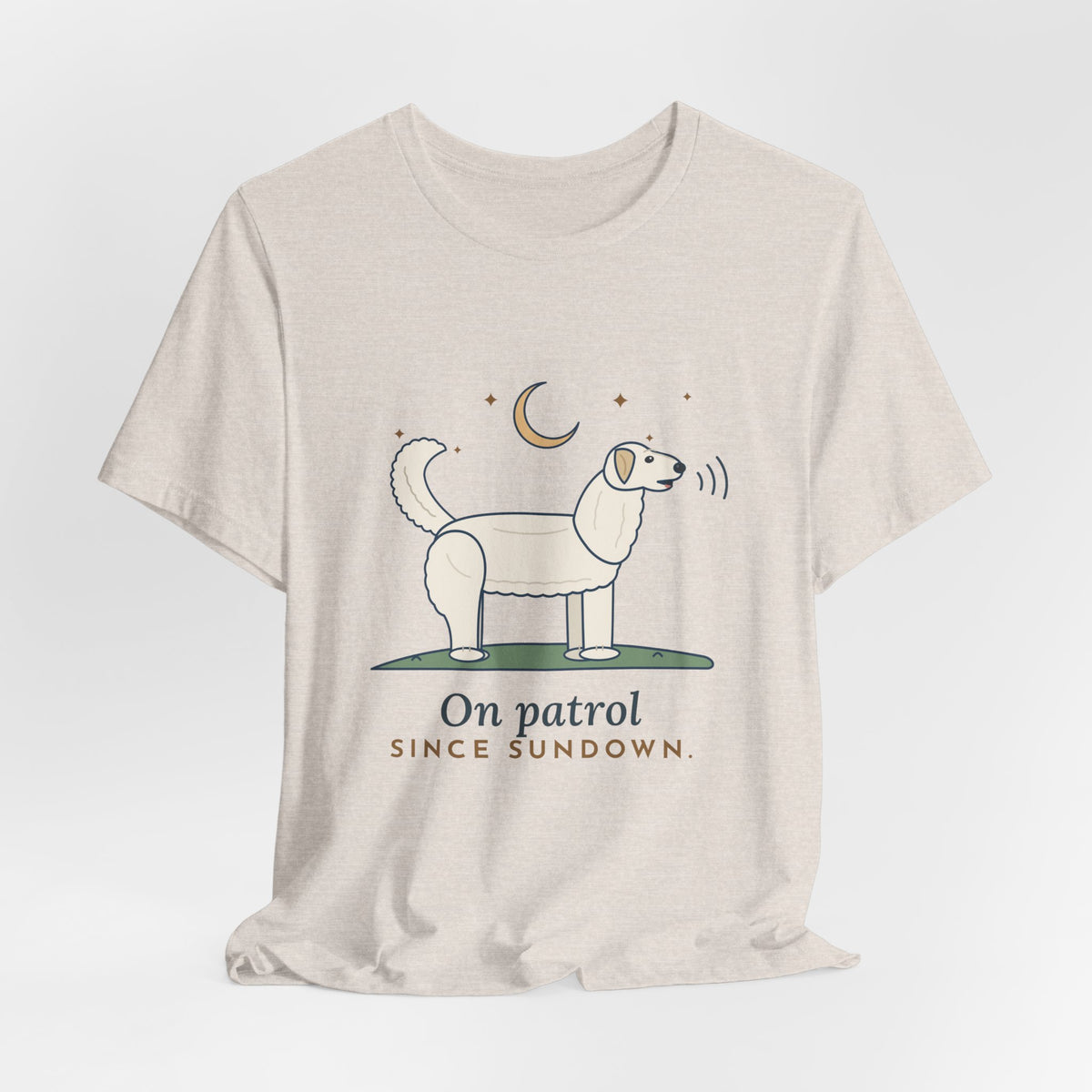 Great Pyrenees T-Shirt - On Patrol Since Sundown Pyr Owner Tee