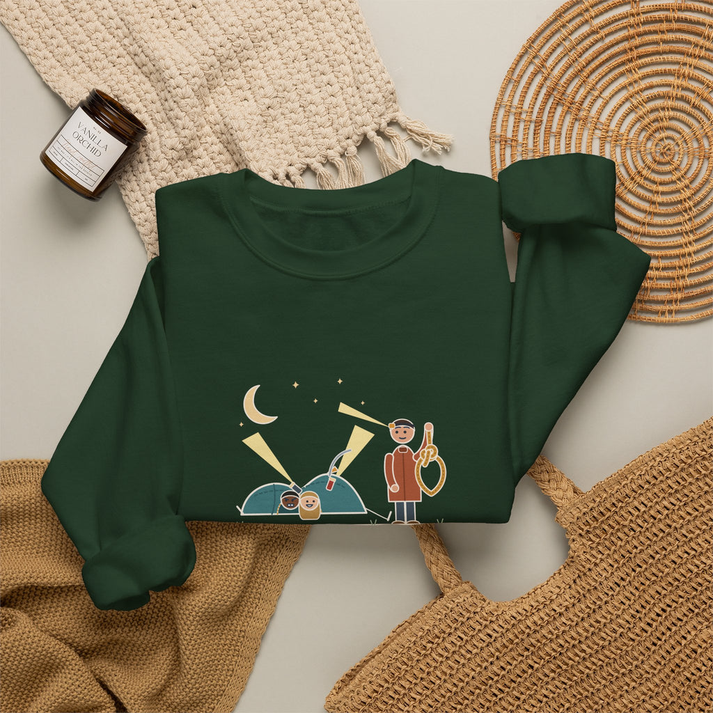 Outdoor Education Teacher Crewneck Sweatshirt - Knots for an Hour, Tent Fell at Midnight