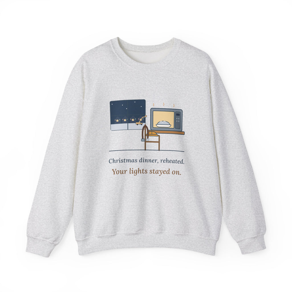 Lineman Crewneck Sweatshirt - Christmas Dinner, Reheated. Your Lights Stayed On.