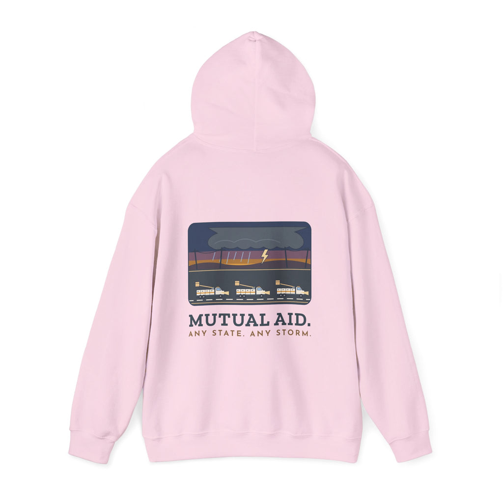 Lineworker Hoodie - Mutual Aid. Any State. Any Storm. Lineman Gift Hoodie