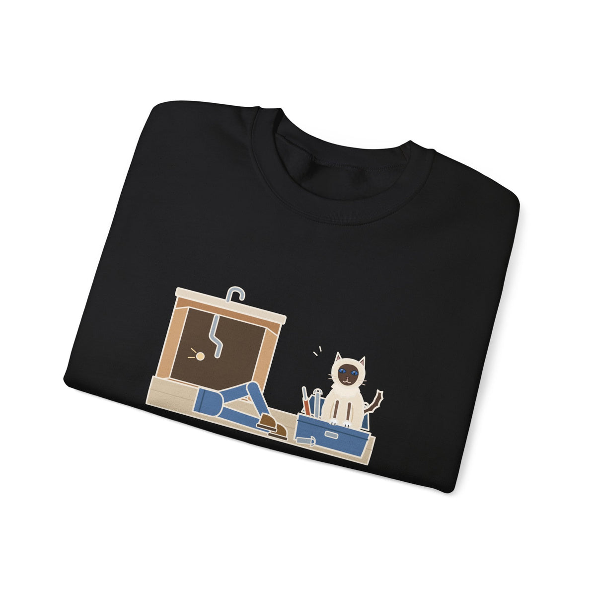 Birman Cat Crewneck Sweatshirt - Toolbox Seat for the Kitchen Sink Repair