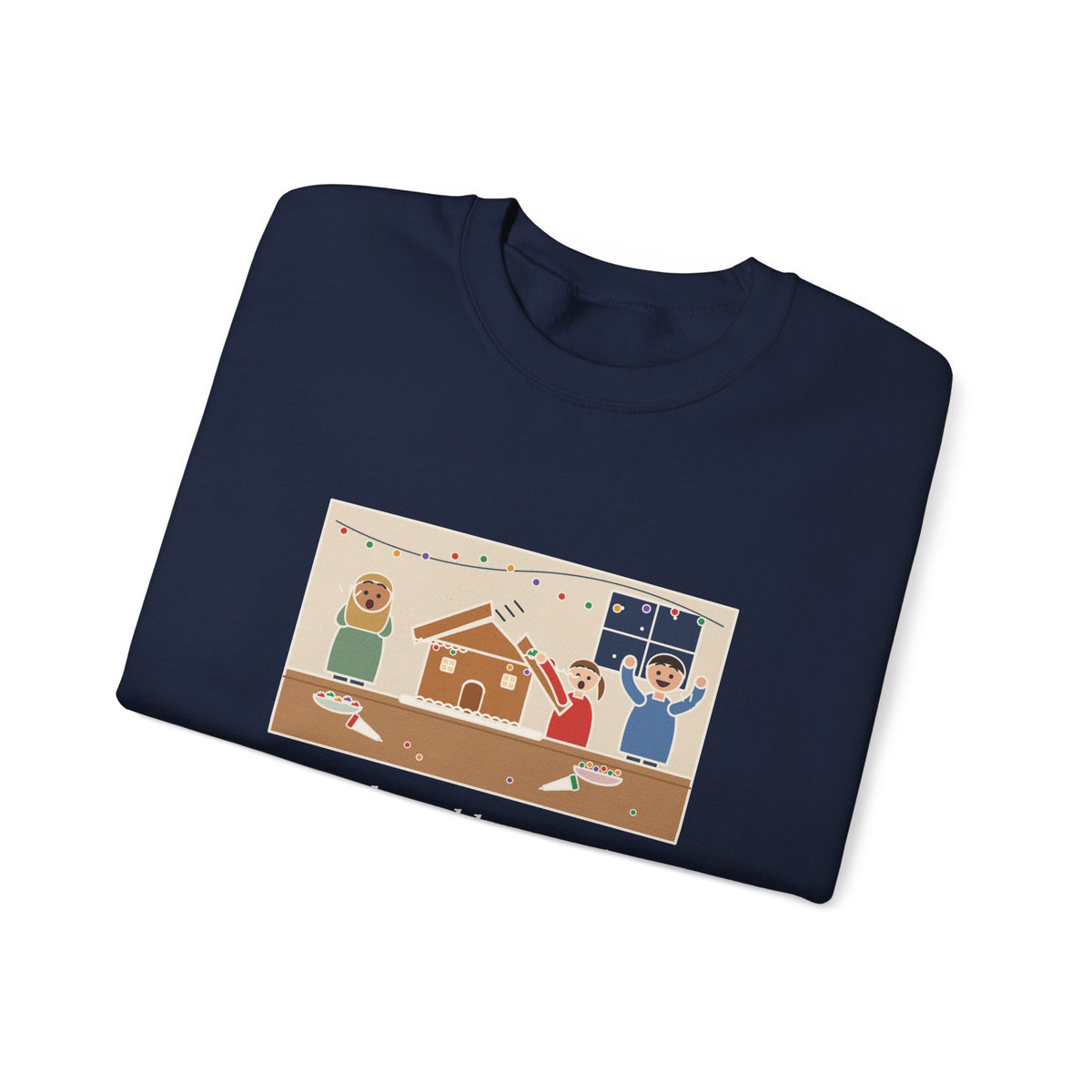 Gingerbread House Sweatshirt, The Roof Slid Off at the Second Gumdrop, Funny Holiday Baking Night Crewneck