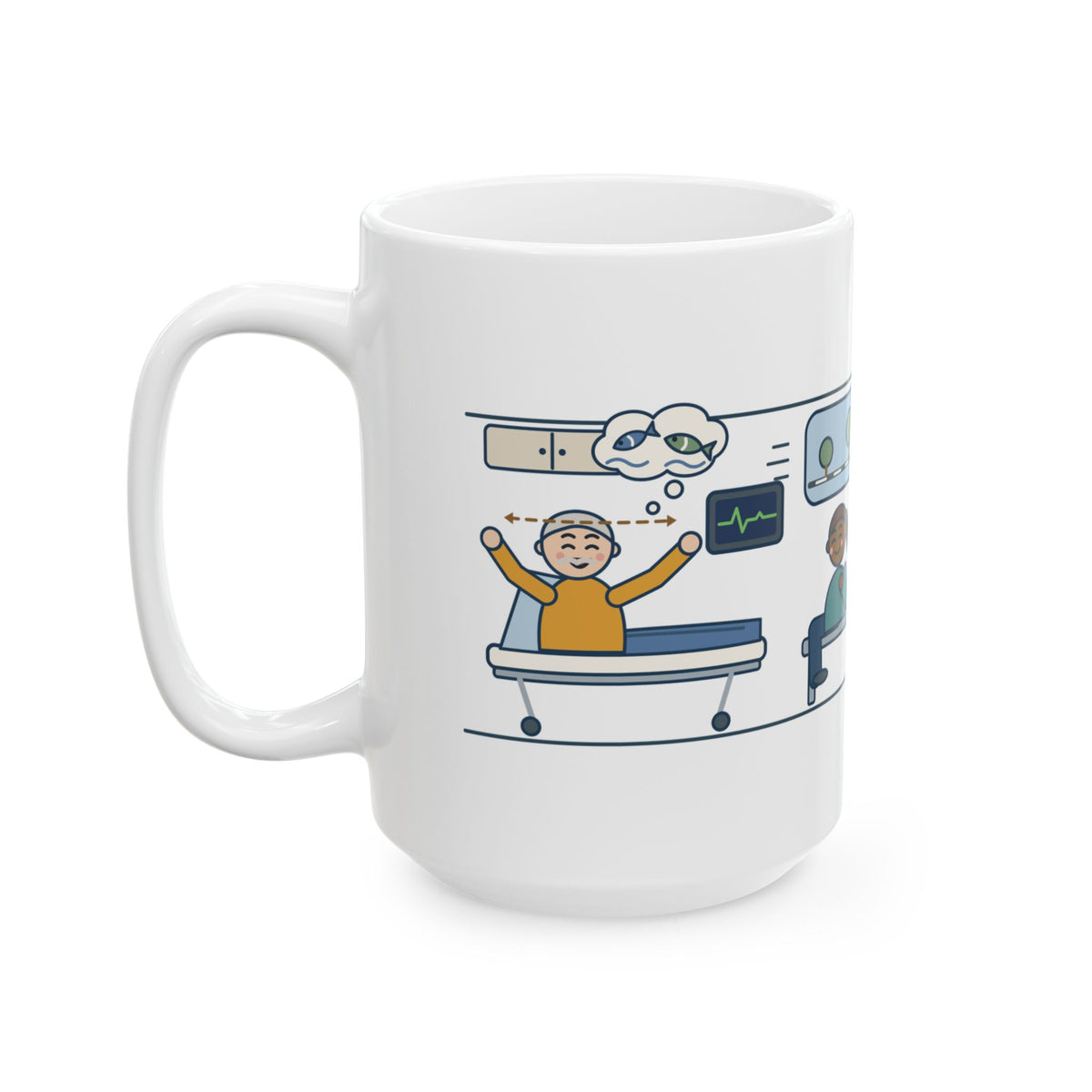 Large 15oz Interfacility Transport Nurse Mug - Fishing Stories on a Long Transfer Nurse Gift