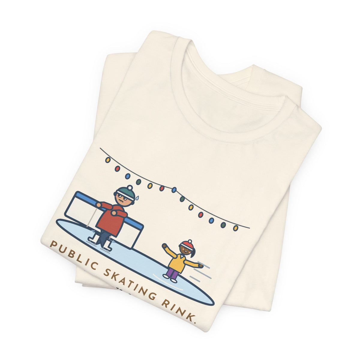 Funny Ice Skating T-Shirt, Held the Wall for an Hour, A Six-Year-Old Skated Past Me Backward, Outdoor Rink Tee