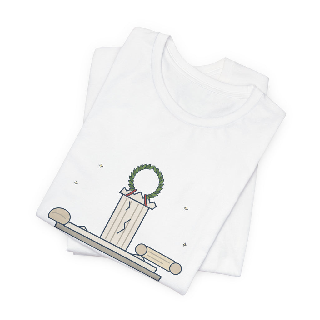 Shakespeare Quote T-Shirt, Beware the Ides of March, Humor Laurel and Column Tee