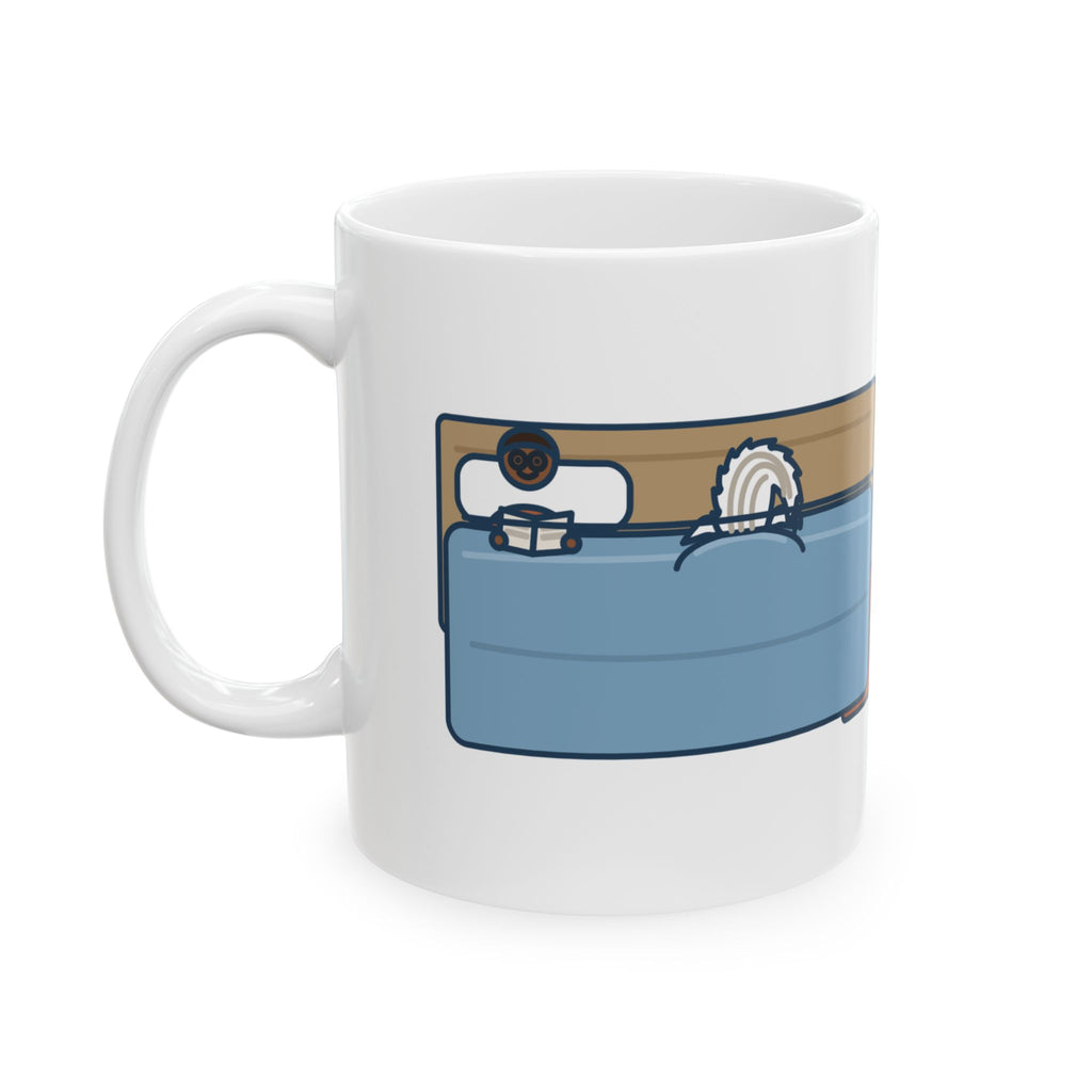 Chinese Crested Coffee Mug - Only His Crest Stuck Out of the Comforter