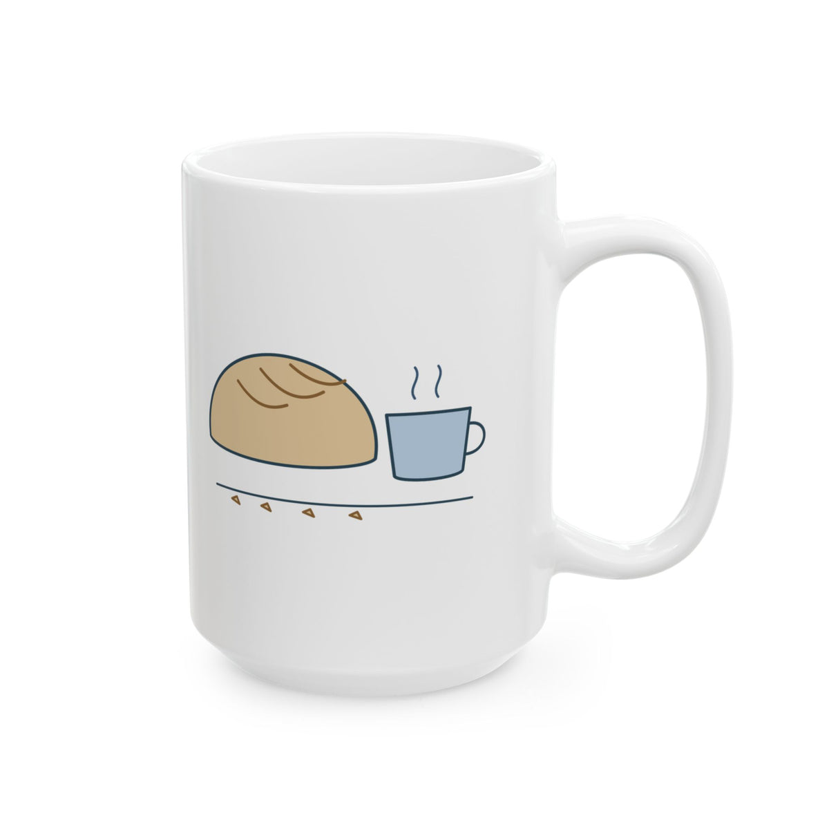 Large 15oz Sourdough Mug - Ten-Hour Bread. Five-Minute Coffee. Plain White Baker Mug