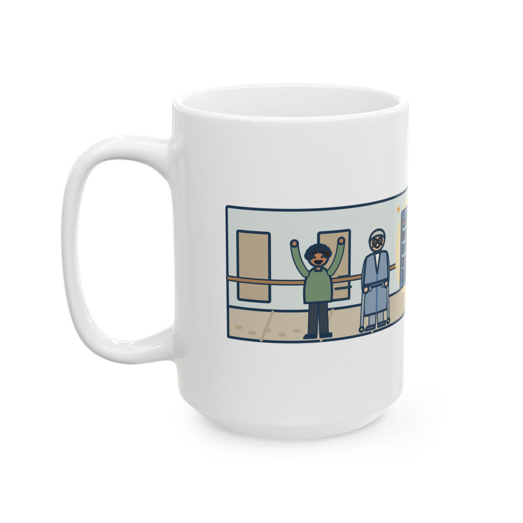 Day Two After Heart Surgery, He Walked the Whole Hallway to See the Vending Machine 15oz Mug, Large Funny CVICU Nurse Coffee Mug