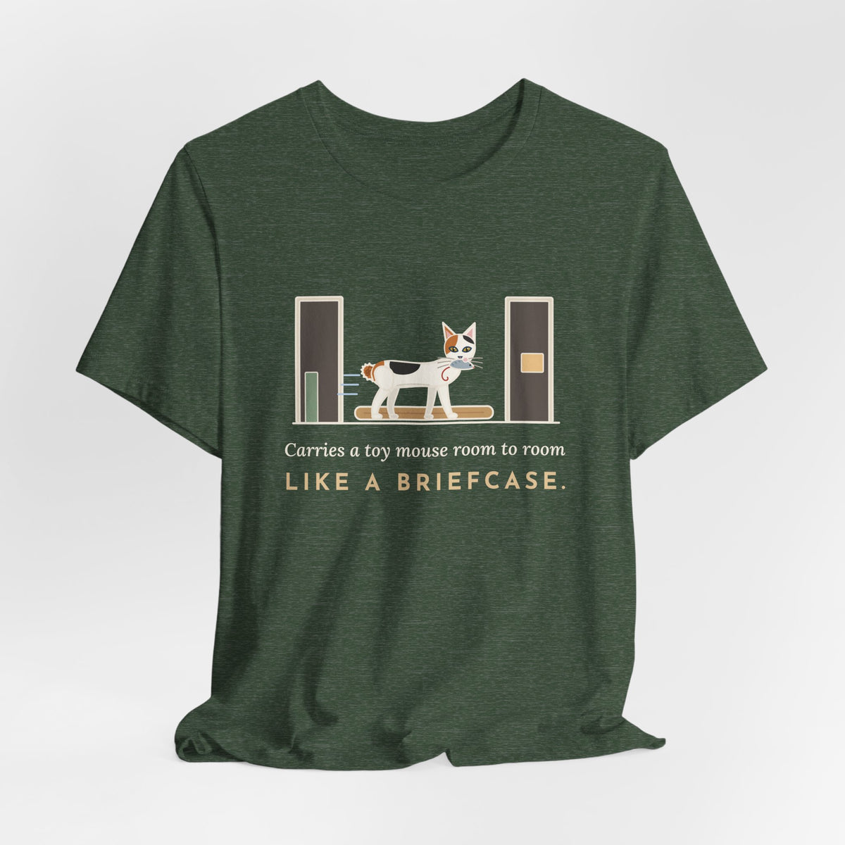 Japanese Bobtail Cat T-Shirt - Carries a Toy Mouse Room to Room Like a Briefcase