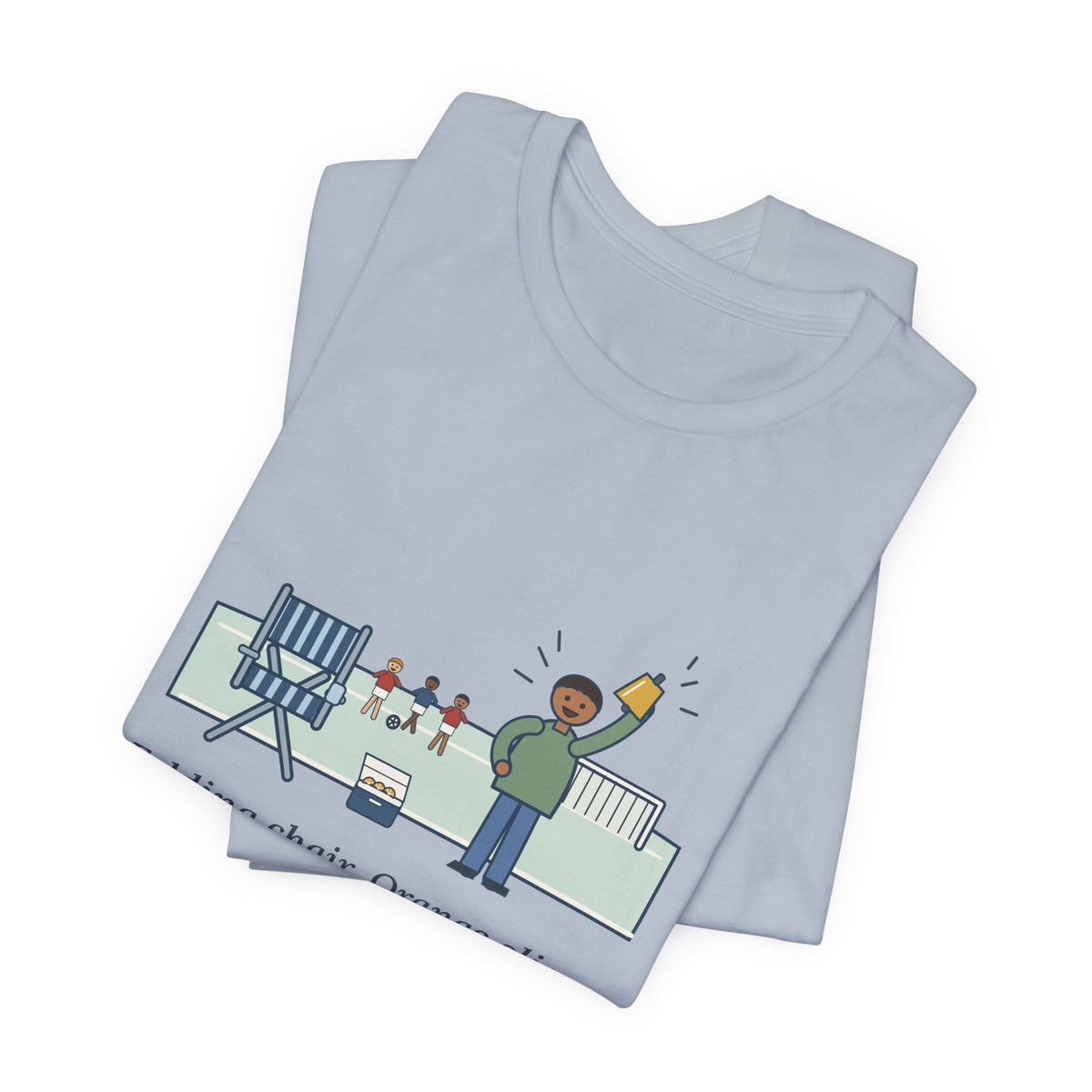 Folding Chair. Orange Slices. Loudest Voice on the Sideline. T-Shirt, Soccer Quote Tee with Sideline Parent