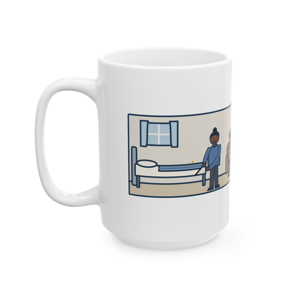 Bed Corners So Crisp the Patient Asked for a Lesson 15oz Mug, Large Funny Military Nurse Coffee Mug