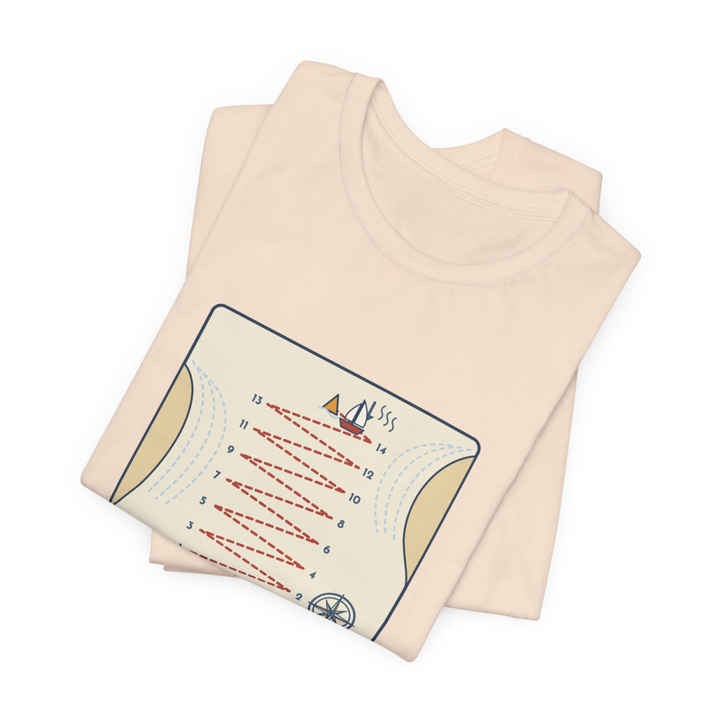 Sailing T-Shirt - Tacked Fourteen Times to Go a Mile Funny Sailor Tee