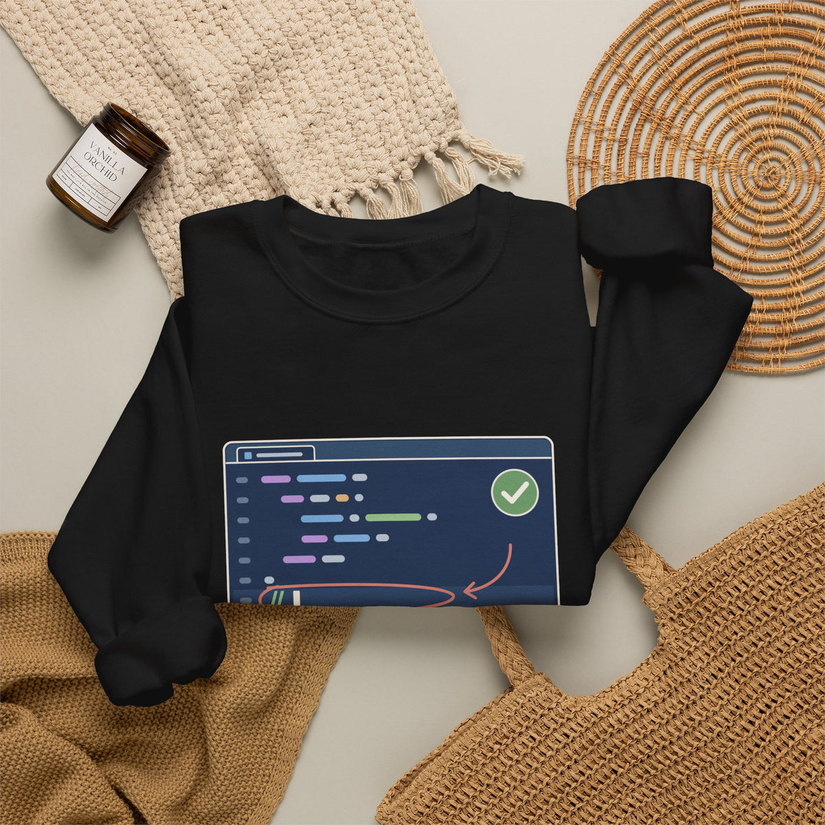 Computer Science Teacher Crewneck Sweatshirt - Your Code Works. Now Comment It.