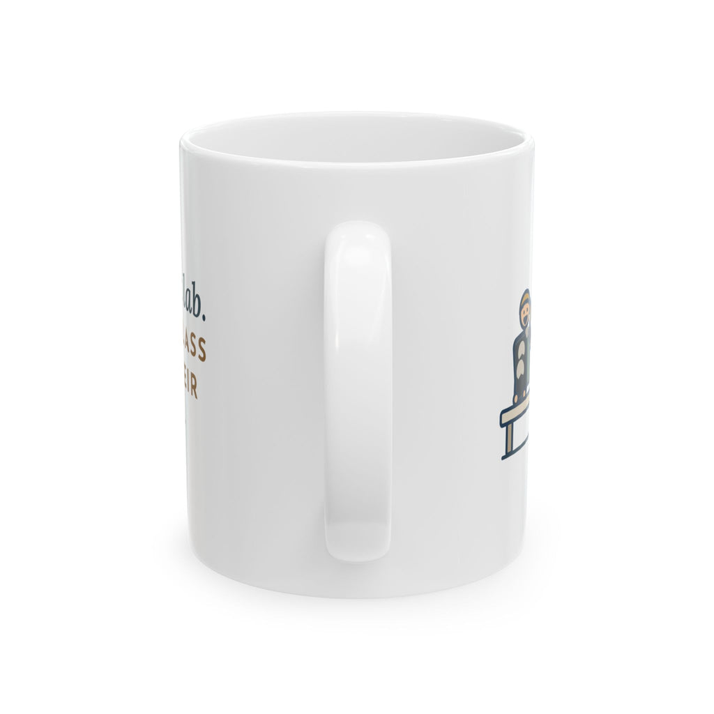 Forensic Science Teacher Coffee Mug 11oz - Fingerprint Lab, Half the Class Dusted Their Phones