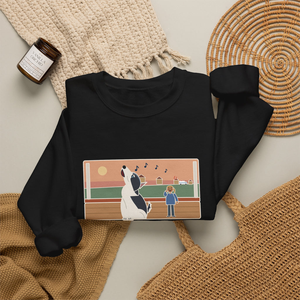 Pitsky Sweatshirt, Heard a Siren Two Streets Over and Sang Along Until It Was Gone, Funny Porch Concert Crewneck
